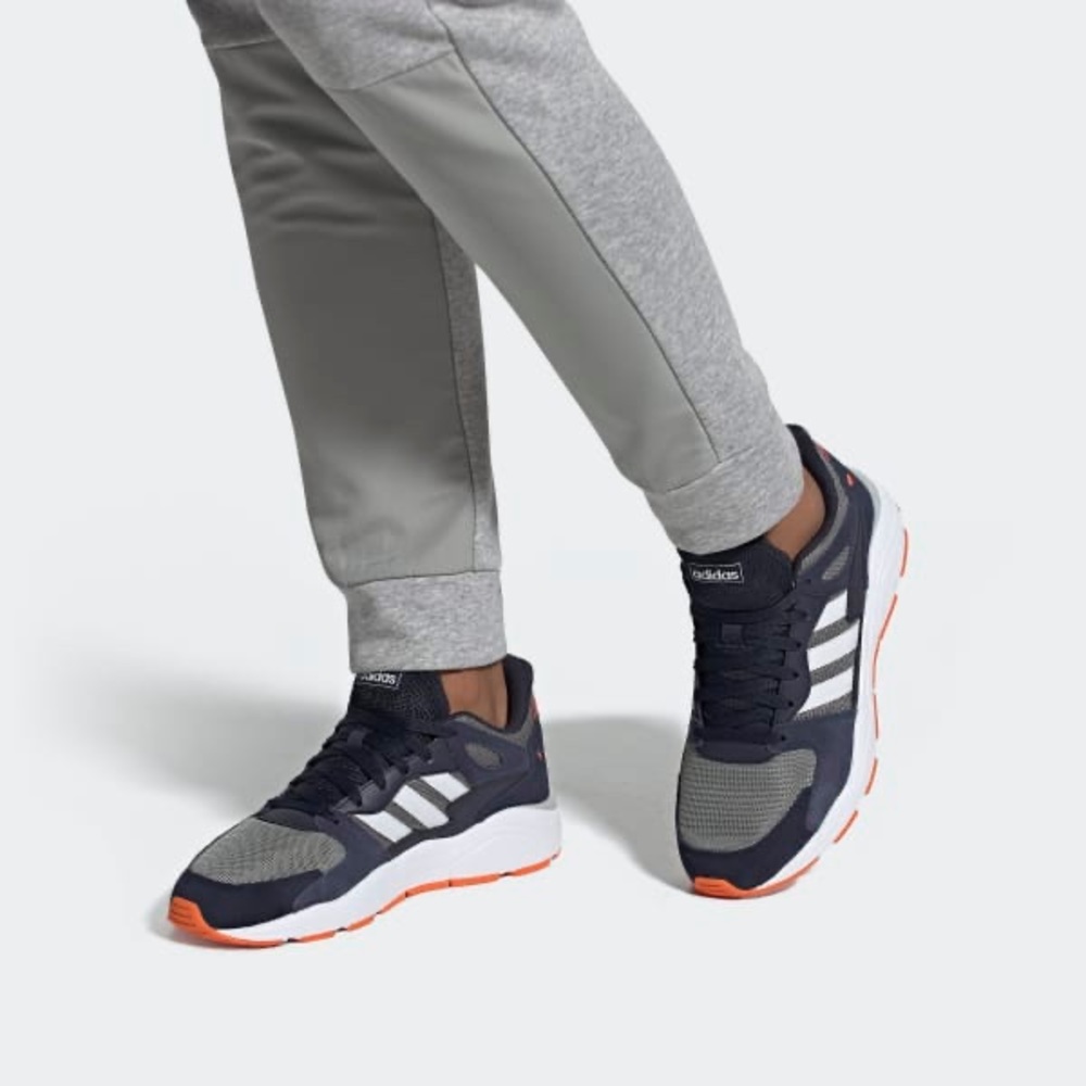 adidas Men's Navy Gray White Orange Athletic Shoes